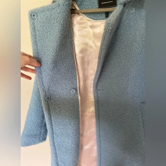 BCBGMaxAzria Light Blue Teddy Jacket Coat - Picture 6 of 9